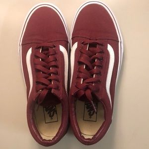 Burgundy Vans Size 8